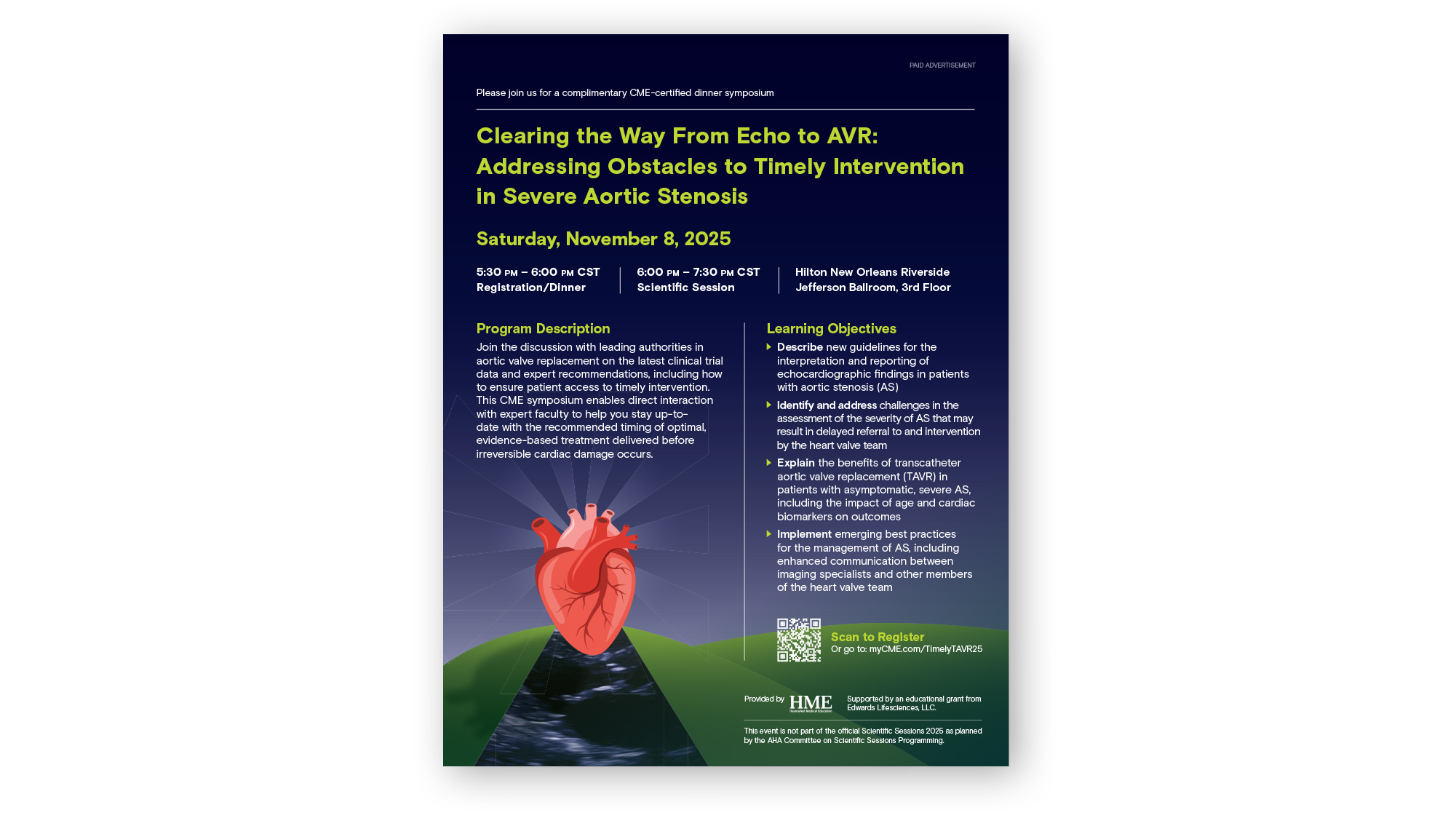 Please join us for a complimentary CME-certified dinner symposium.