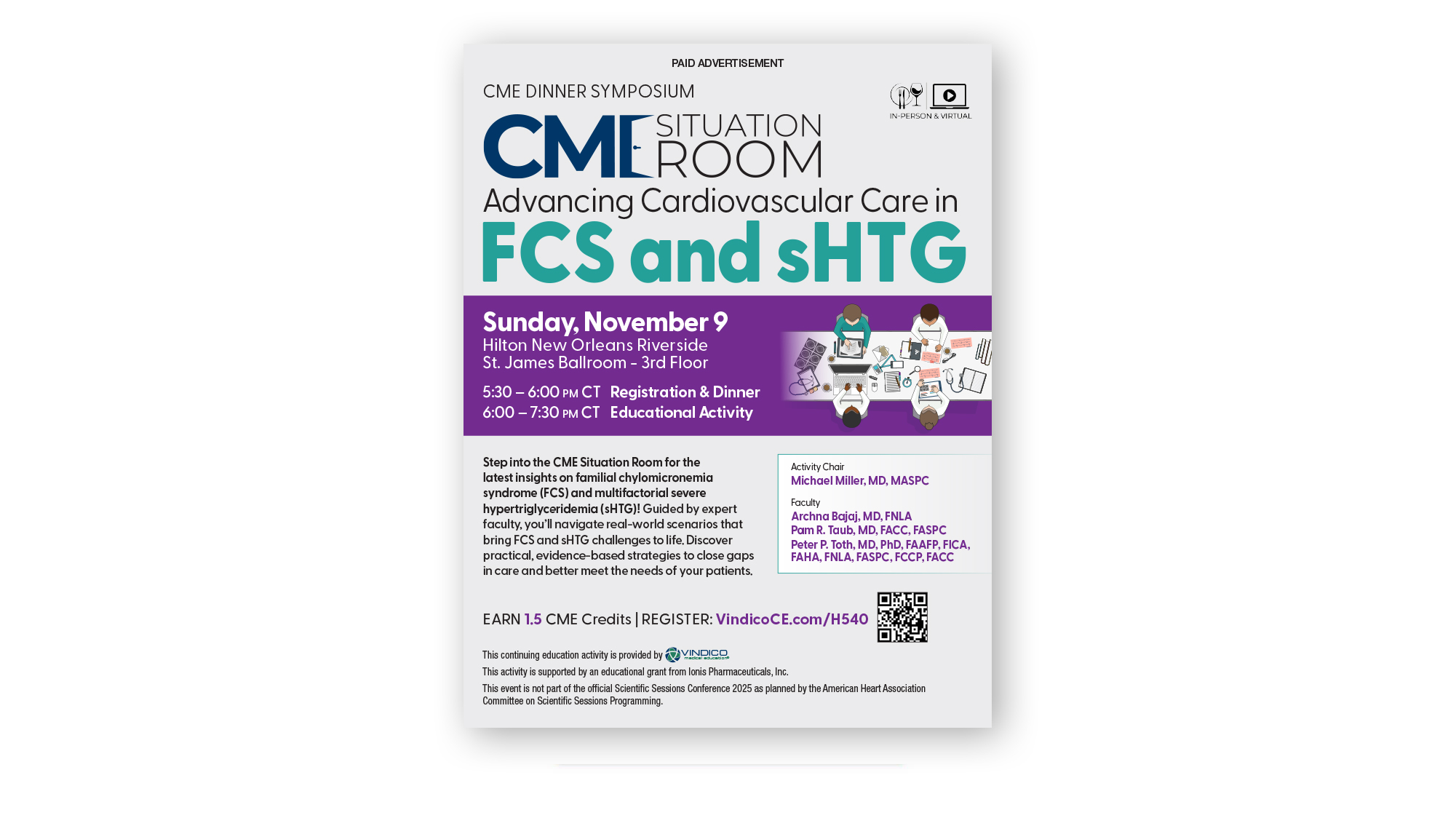 CME Dinner Symposium: Advancing Cardiovascular Care in FCS and sHTG
