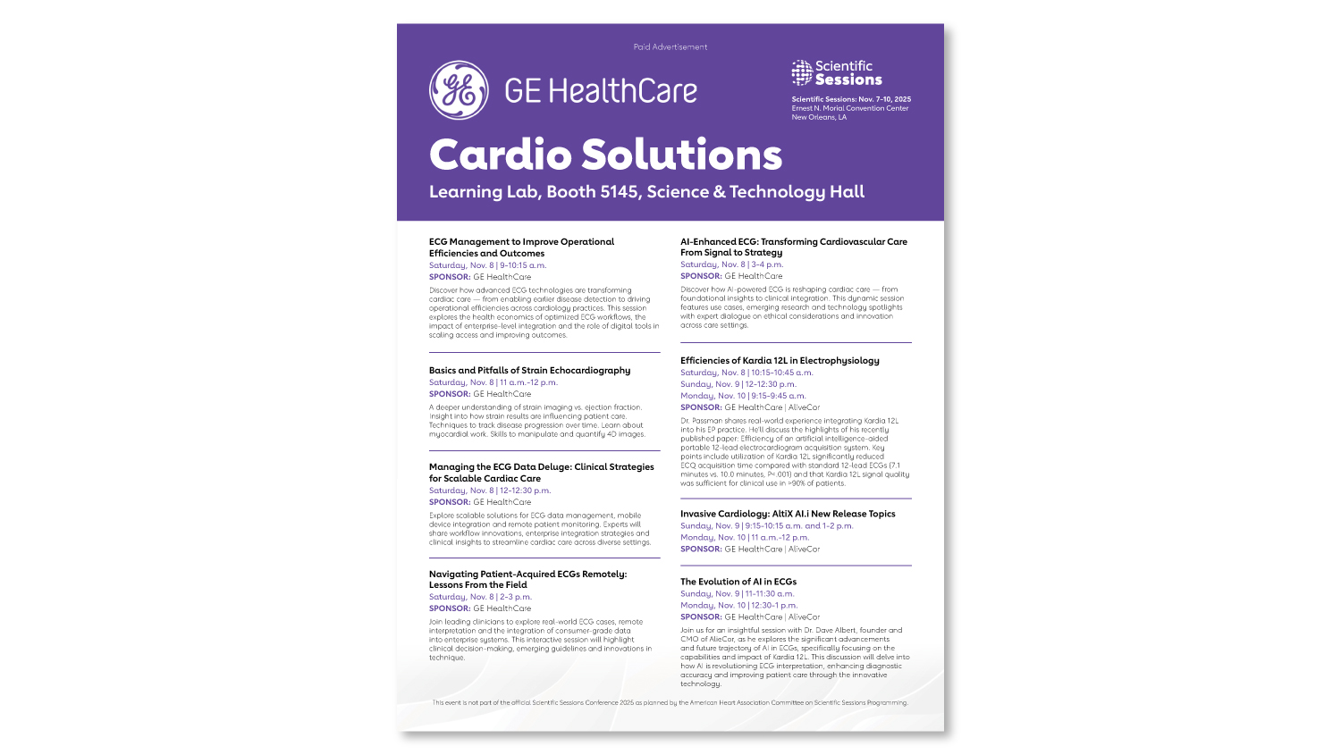 GE Cardio Solutions Learning Labs